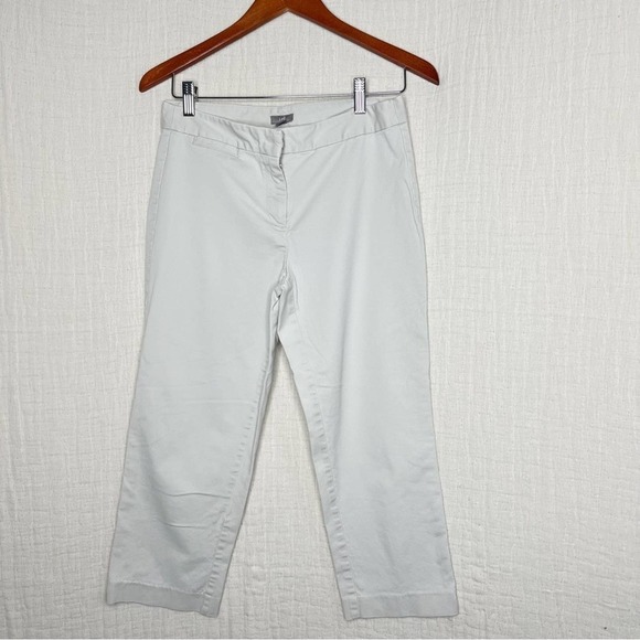 J. Jill Canvas Straight-Leg Crops Pants (Neutral) size 4 - Picture 2 of 5